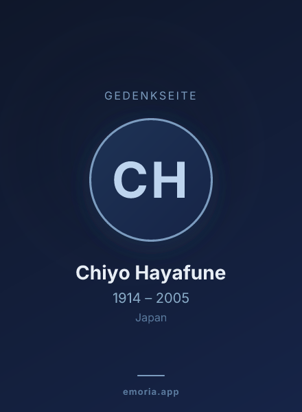 Gedenkportrait von Chiyo Hayafune