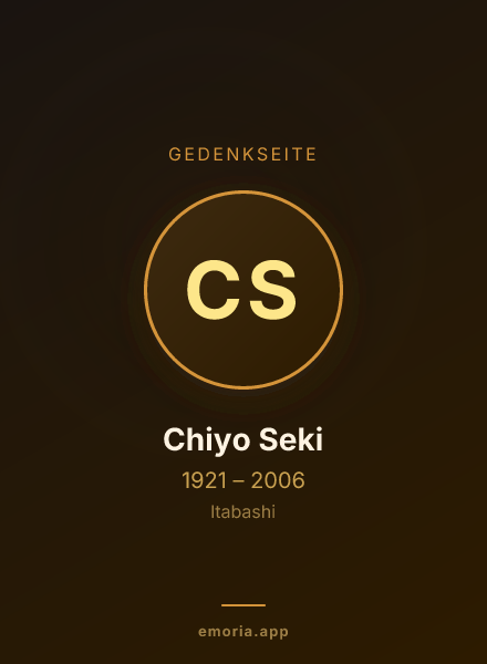 Gedenkportrait von Chiyo Seki