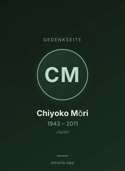 Gedenkportrait von Chiyoko Mōri
