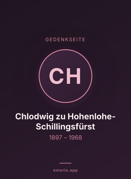 Gedenkportrait von Chlodwig zu Hohenlohe-Schillingsfürst