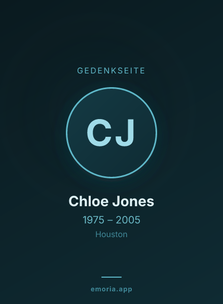 Gedenkportrait von Chloe Jones