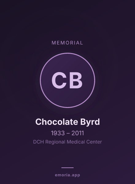 Memorial portrait of Chocolate Byrd