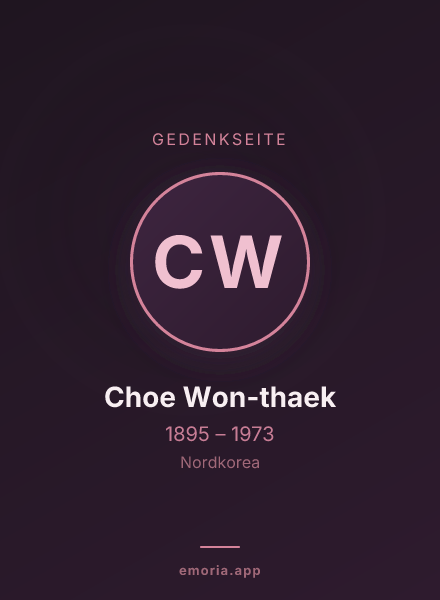 Gedenkportrait von Choe Won-thaek