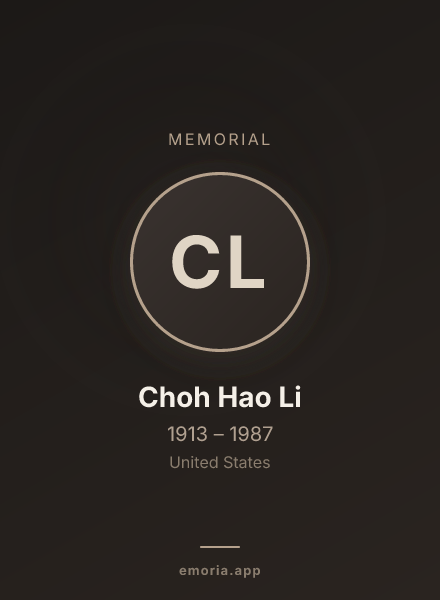 Memorial portrait of Choh Hao Li