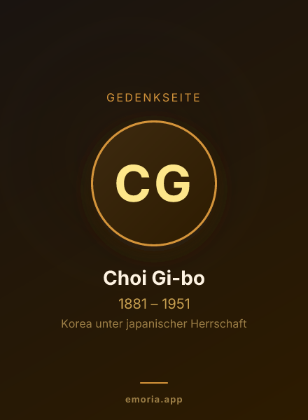 Gedenkportrait von Choi Gi-bo