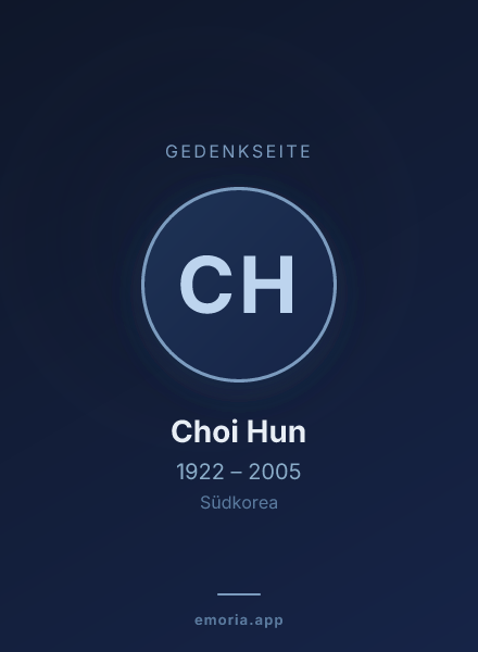 Gedenkportrait von Choi Hun