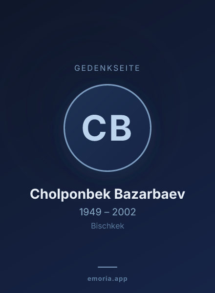Gedenkportrait von Cholponbek Bazarbaev