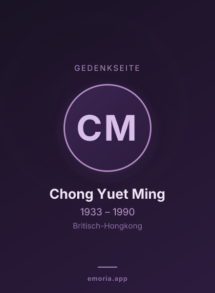 Gedenkportrait von Chong Yuet Ming