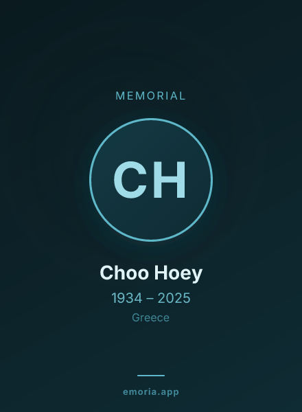 Memorial portrait of Choo Hoey