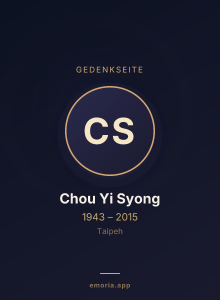 Gedenkportrait von Chou Yi Syong