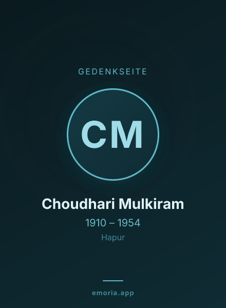 Gedenkportrait von Choudhari Mulkiram