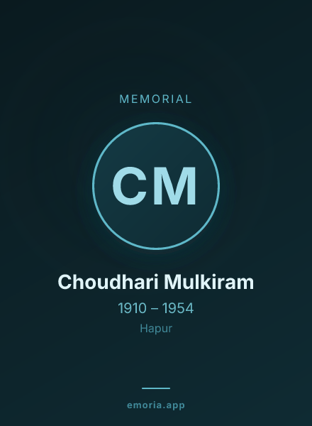 Memorial portrait of Choudhari Mulkiram