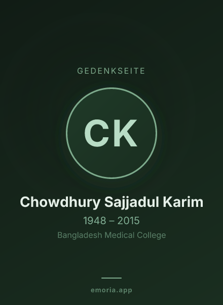 Gedenkportrait von Chowdhury Sajjadul Karim
