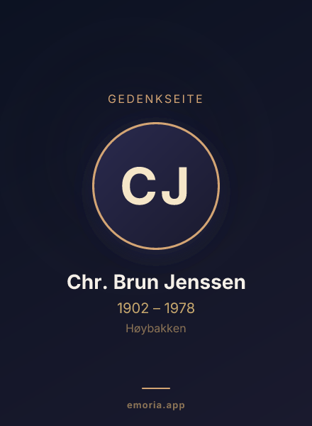 Gedenkportrait von Chr. Brun Jenssen