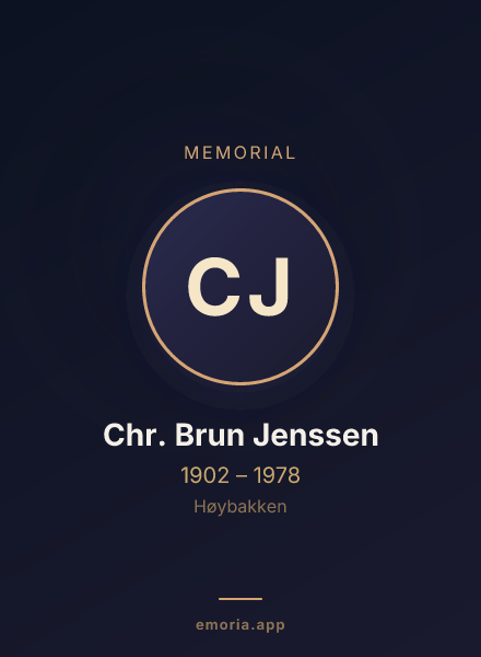 Memorial portrait of Chr. Brun Jenssen