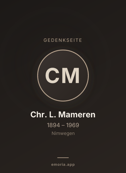 Gedenkportrait von Chr. L. Mameren