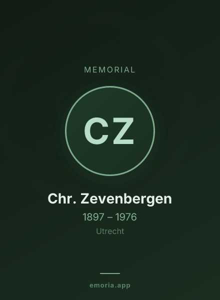 Memorial portrait of Chr. Zevenbergen