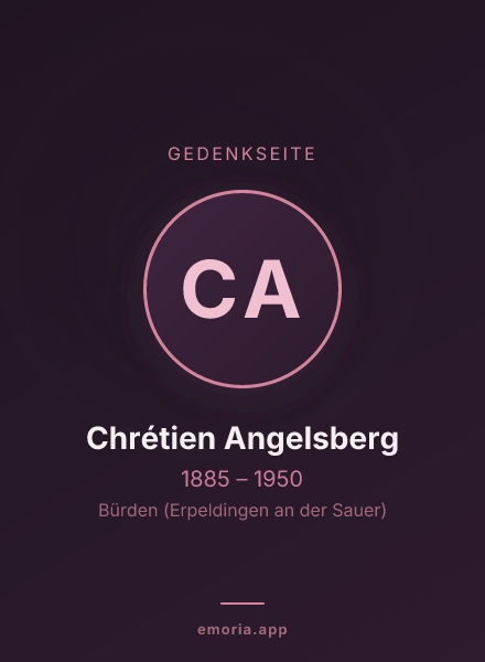 Gedenkportrait von Chrétien Angelsberg