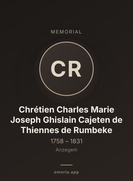 Memorial portrait of Chrétien Charles Marie Joseph Ghislain Cajeten de Thiennes de Rumbeke