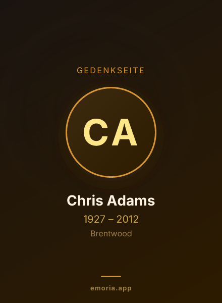 Gedenkportrait von Chris Adams