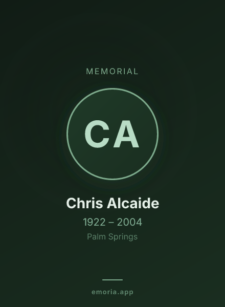 Memorial portrait of Chris Alcaide