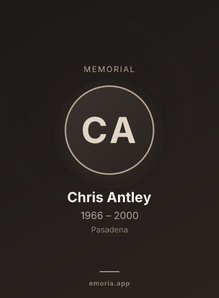 Memorial portrait of Chris Antley
