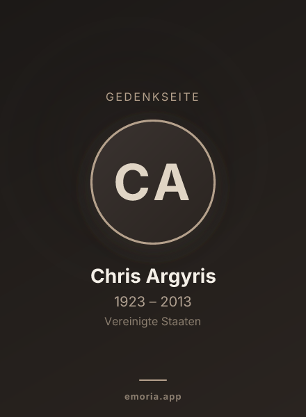 Gedenkportrait von Chris Argyris