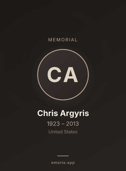 Memorial portrait of Chris Argyris