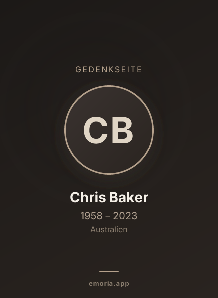 Gedenkportrait von Chris Baker