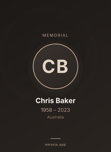 Memorial portrait of Chris Baker