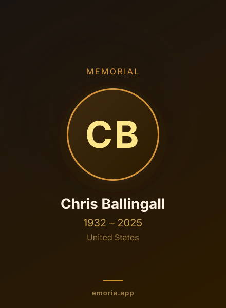 Memorial portrait of Chris Ballingall