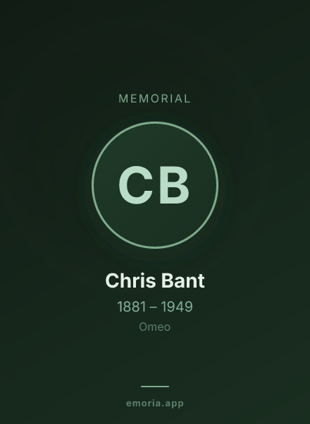 Memorial portrait of Chris Bant