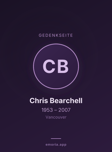 Gedenkportrait von Chris Bearchell