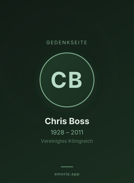 Gedenkportrait von Chris Boss