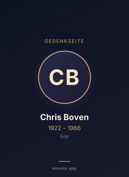 Gedenkportrait von Chris Boven