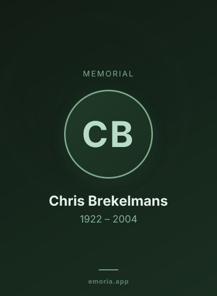 Memorial portrait of Chris Brekelmans
