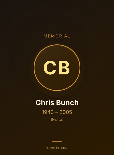 Memorial portrait of Chris Bunch