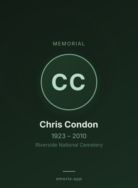 Memorial portrait of Chris Condon