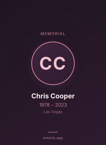 Memorial portrait of Chris Cooper