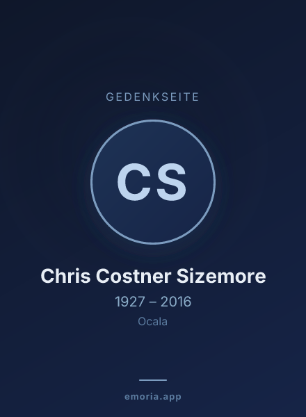 Gedenkportrait von Chris Costner Sizemore