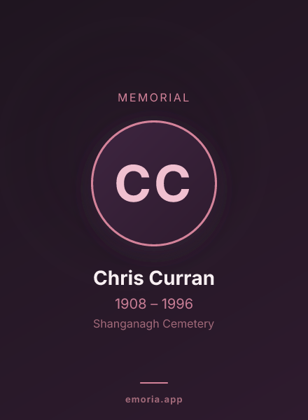 Memorial portrait of Chris Curran