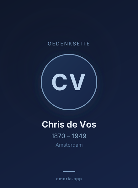 Gedenkportrait von Chris de Vos