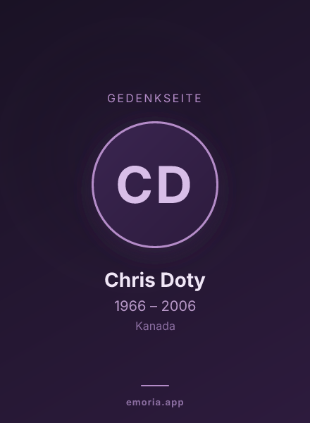 Gedenkportrait von Chris Doty