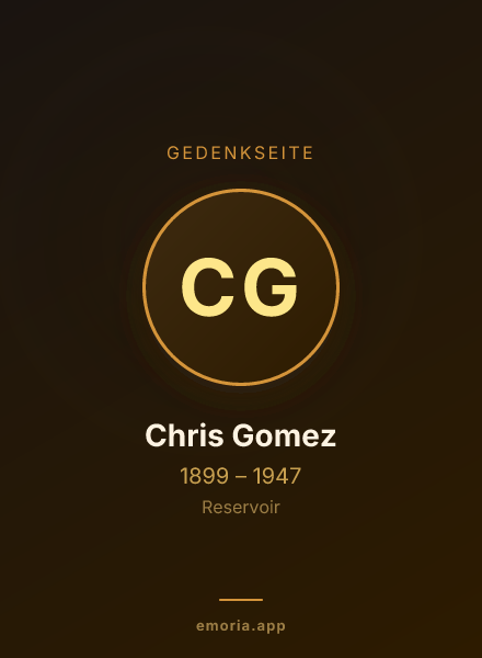 Gedenkportrait von Chris Gomez