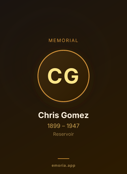 Memorial portrait of Chris Gomez