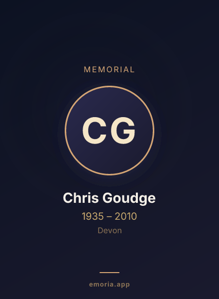 Memorial portrait of Chris Goudge