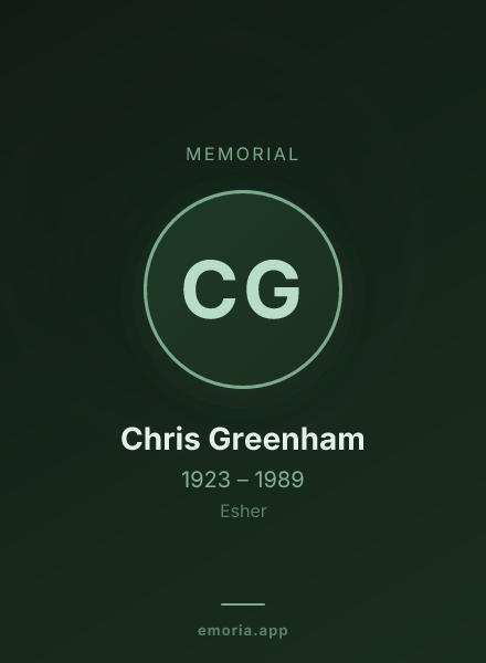 Memorial portrait of Chris Greenham