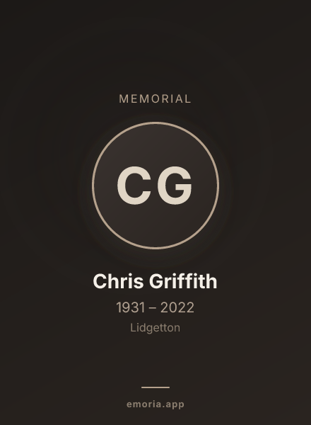 Memorial portrait of Chris Griffith