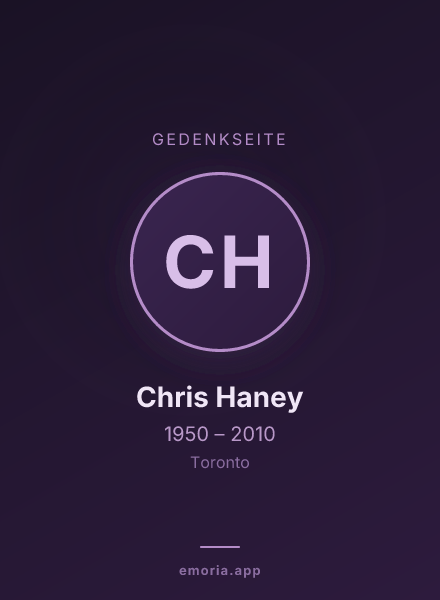 Gedenkportrait von Chris Haney