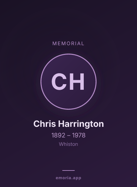 Memorial portrait of Chris Harrington